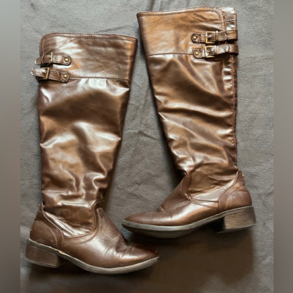 Brown knee-high boots